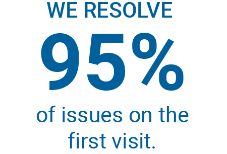 We resolve 95 percent of issues on the first visit